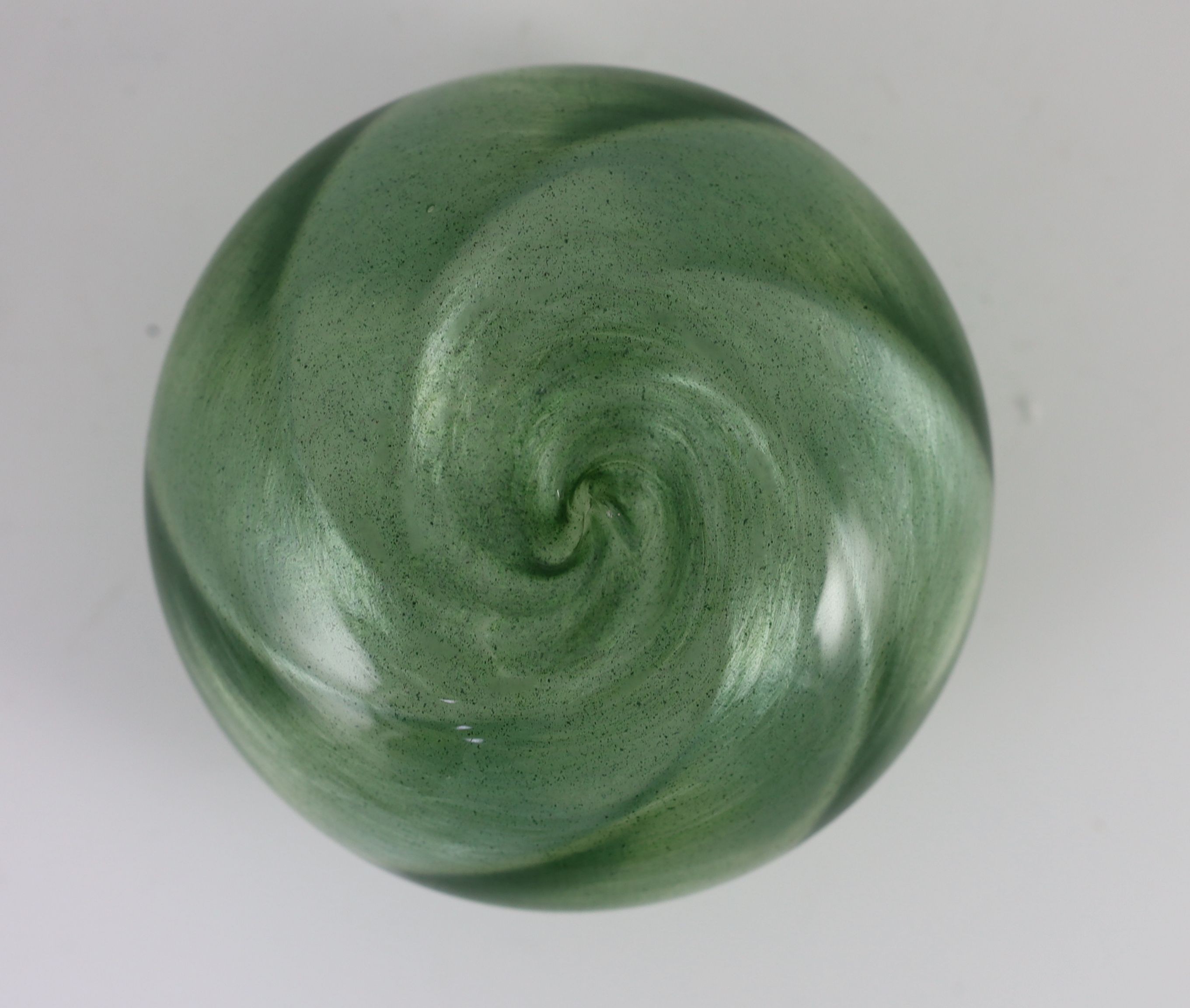 A rare Loetz Melusin green glass bowl, 12.5cm wide